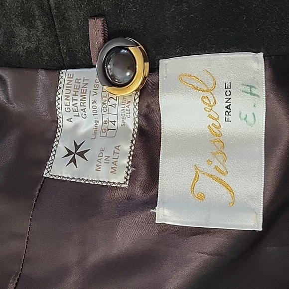 Tissavel France Vintage Leather and fur belted coat - Picture 13 of 16